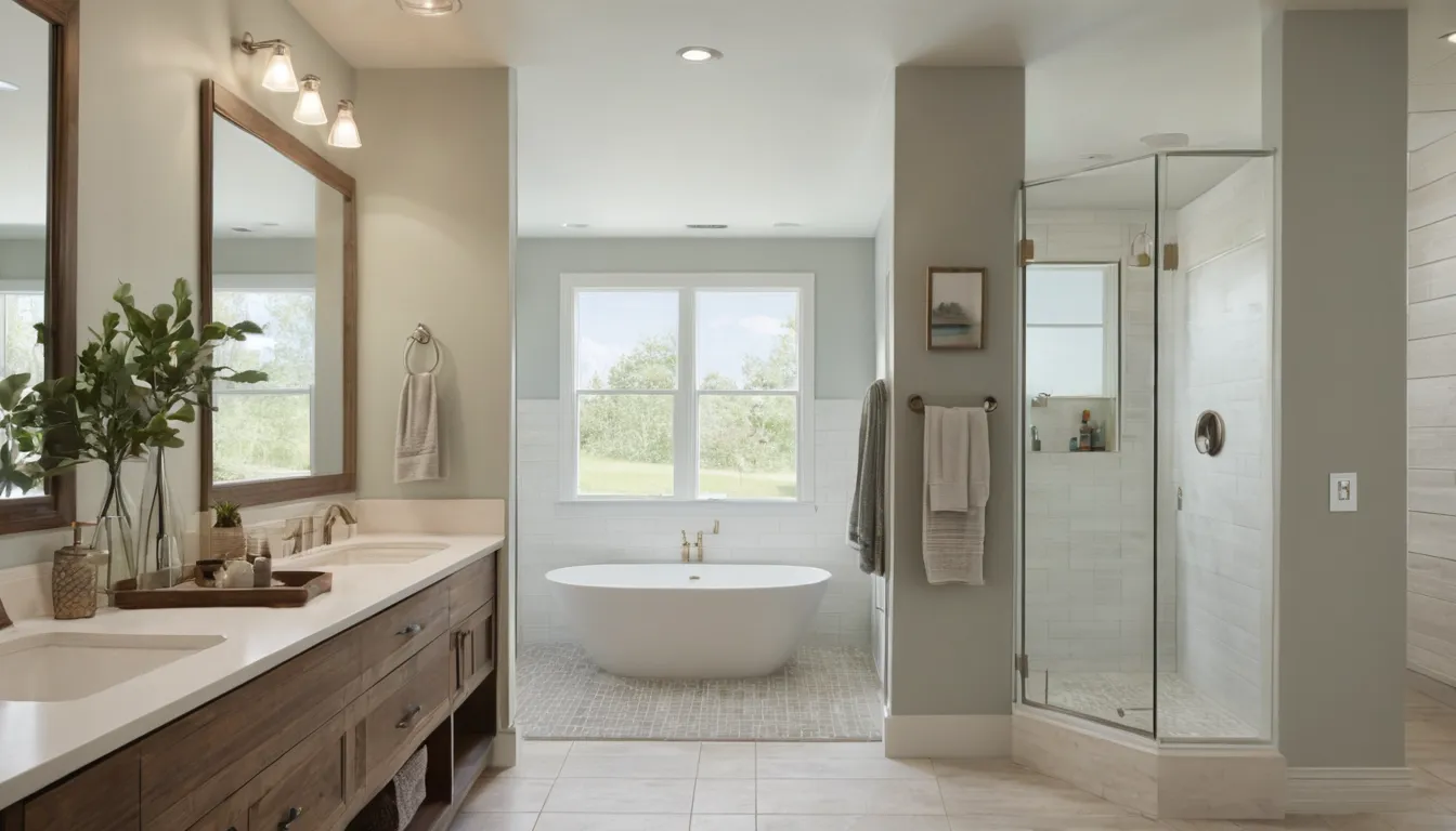 A bright, newly remodeled bathroom in a Dayton home